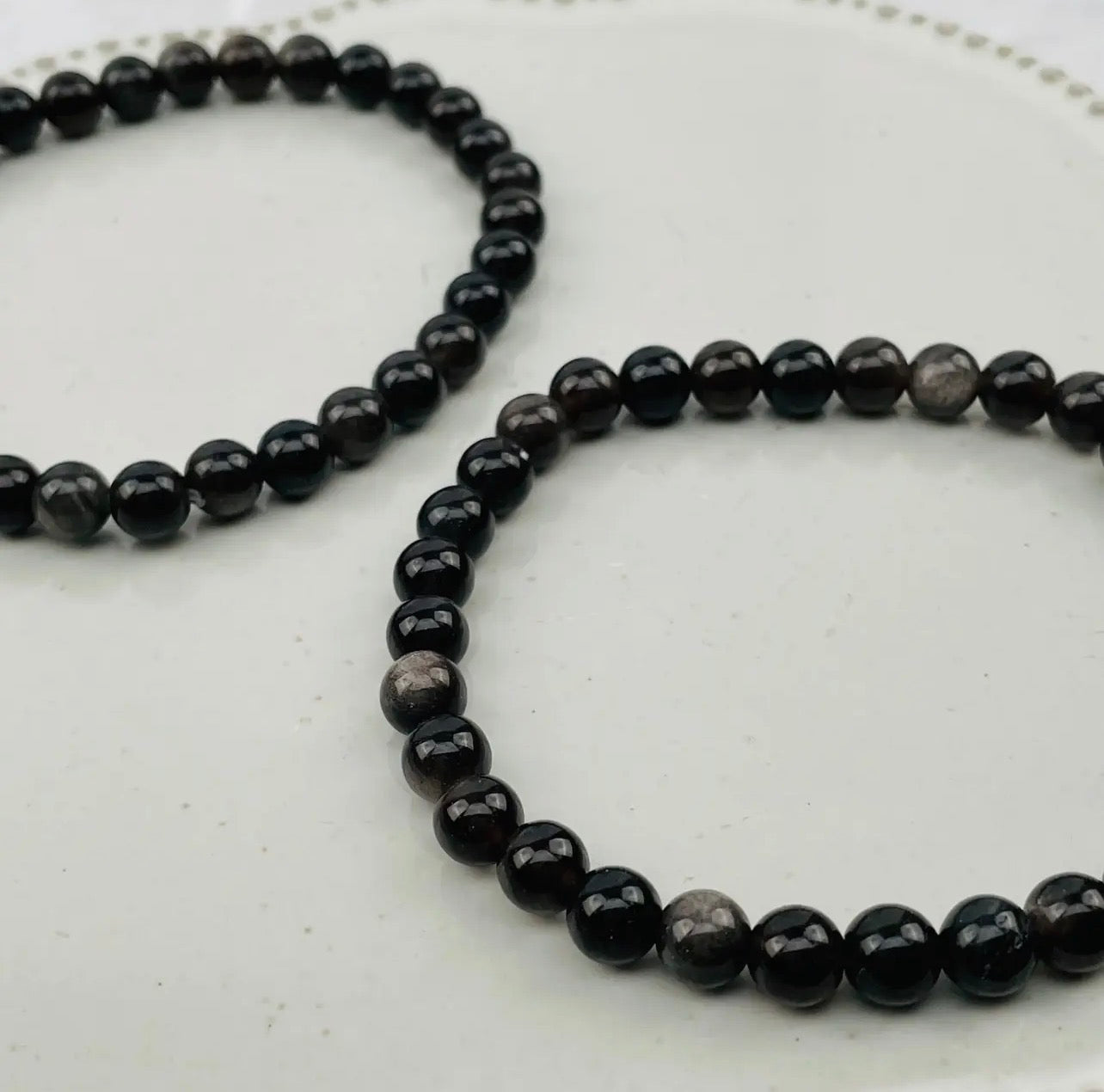 Silver Sheen Obsidian Armband